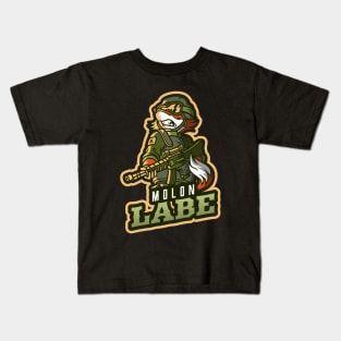 The Military Fox With A Rifle Kids T-Shirt